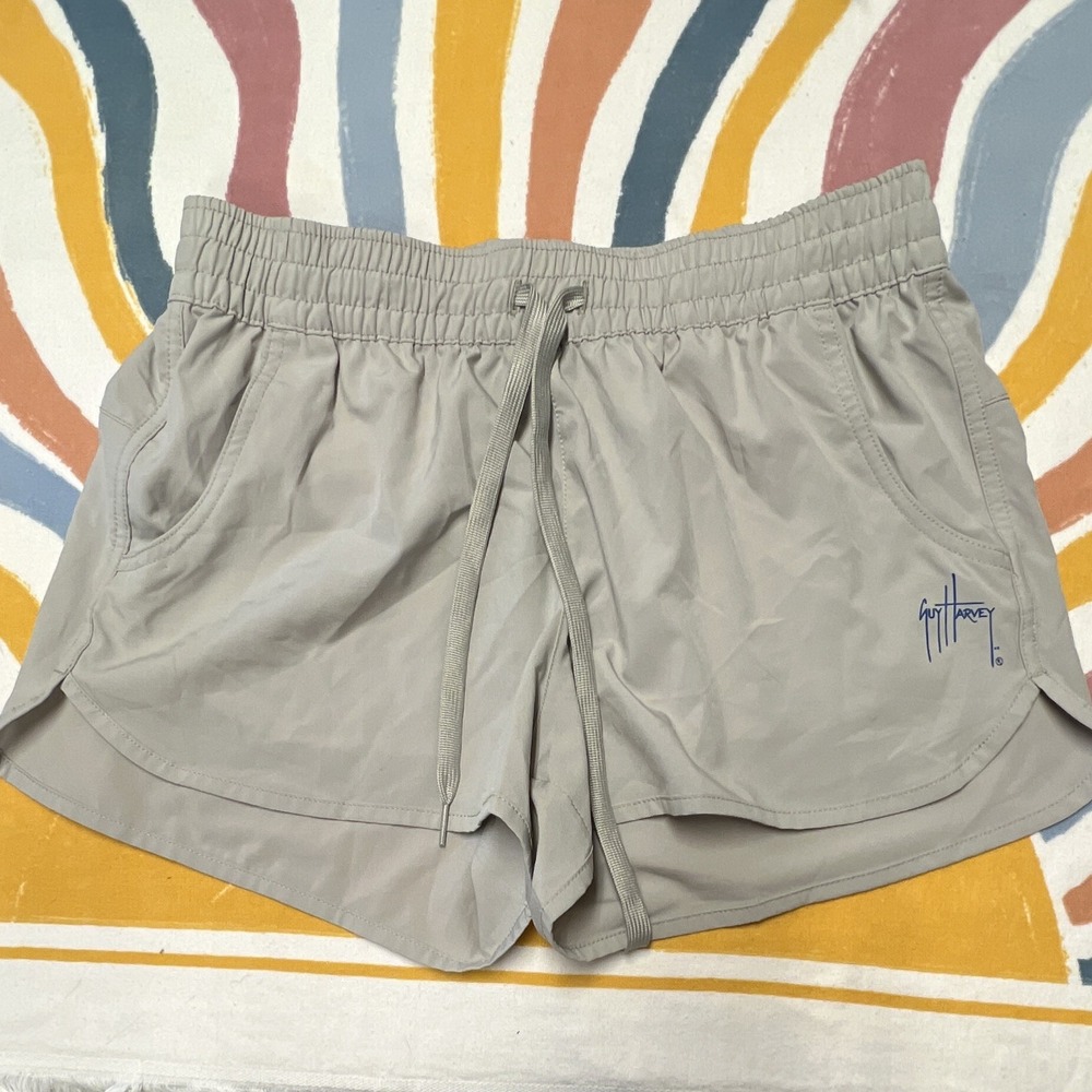 Guy Harvey Men's Gray SwimShortsSolid MeshPolyester Drawstring Pockets018.5